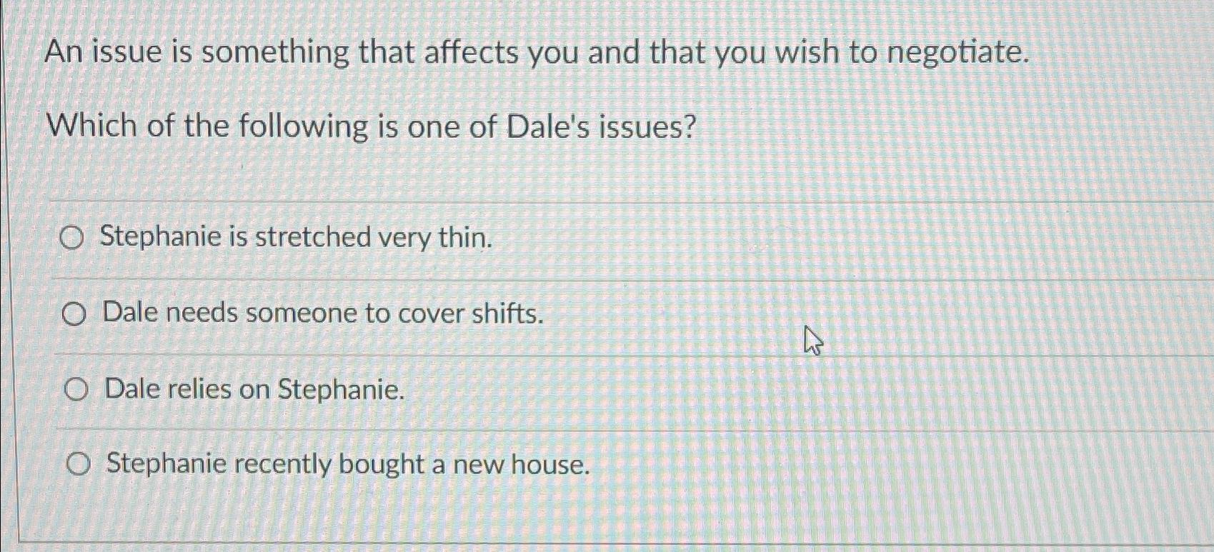  An issue is something that affects you and that you wish