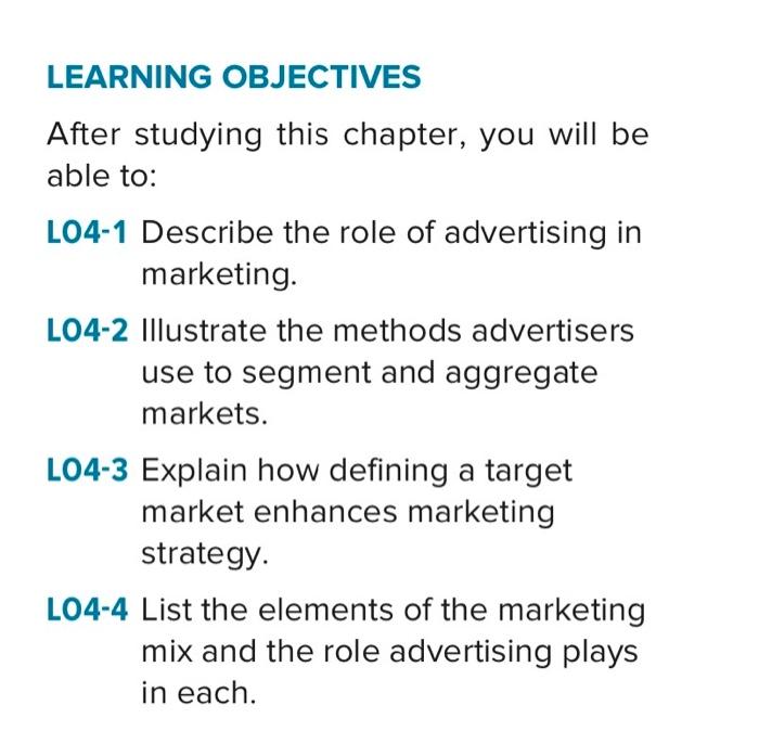  LEARNING OBJECTIVES After studying this chapter, you will be able to: