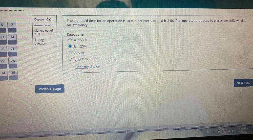  \begin{tabular}{|l|} \hline Question 32 \\ Answer saved \\ Marked out of
