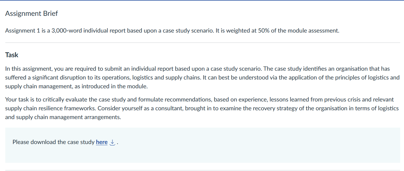  Assignment Brief Assignment 1 is a 3,000-word individual report based upon
