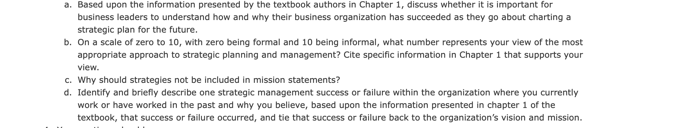 a. Based upon the information presented by the textbook authors in