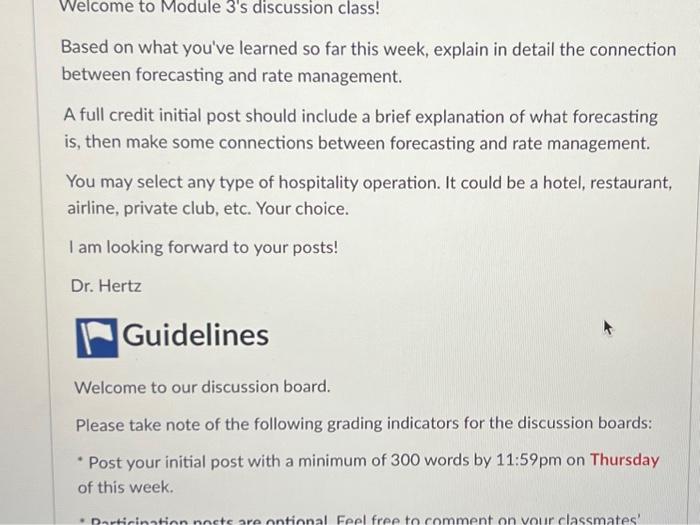  Welcome to Module 3's discussion class! Based on what you've learned