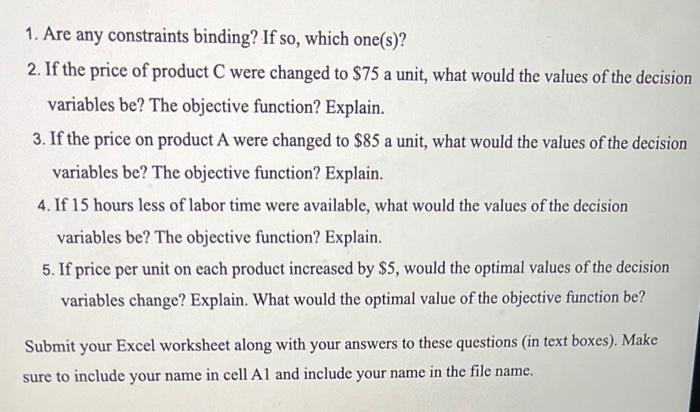 Programming Model: The manager at ABC Company wants to know how many