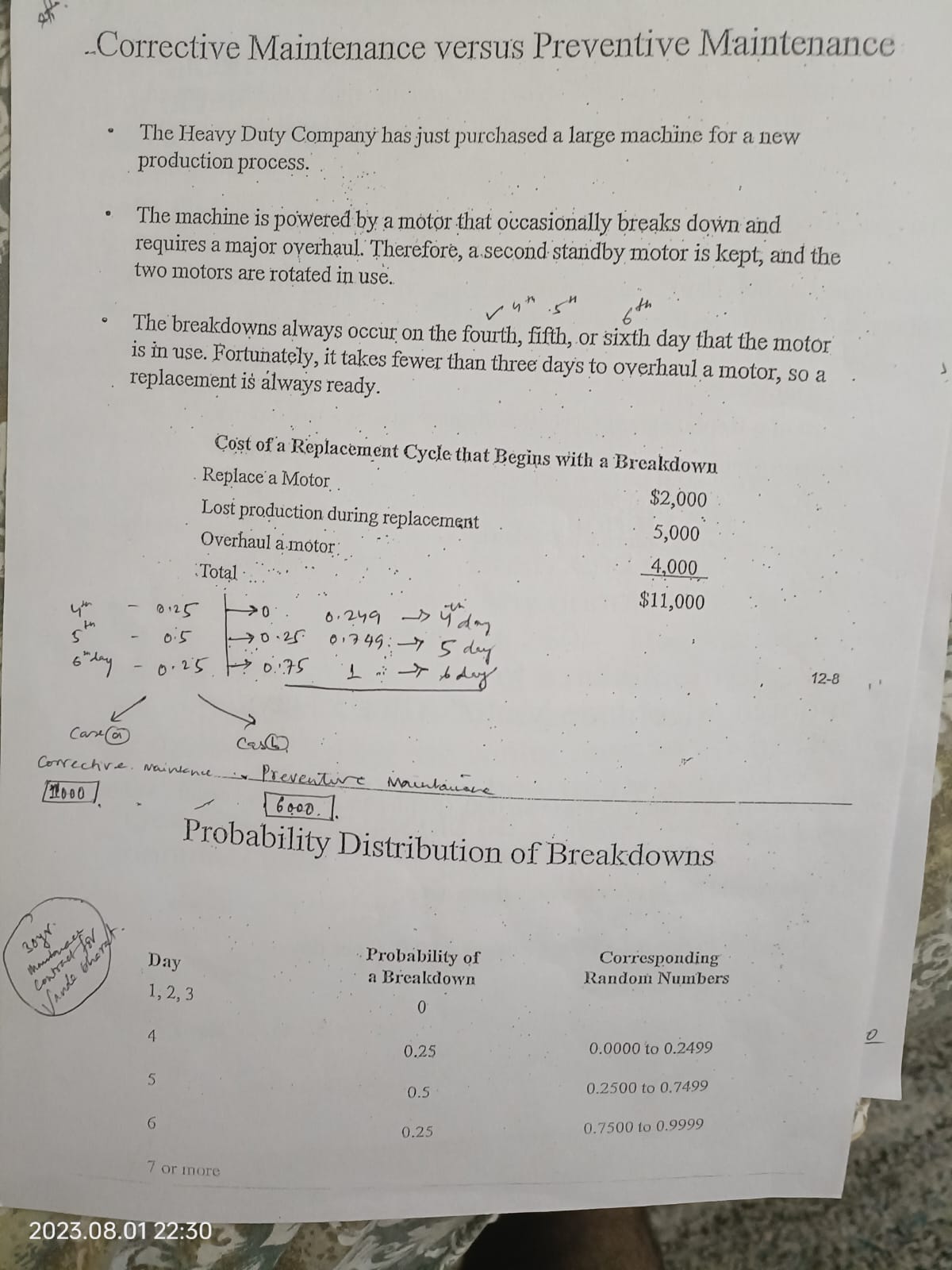 -Corrective Maintenance versus Preventive Maintenance The Heavy Duty Company has just purchased