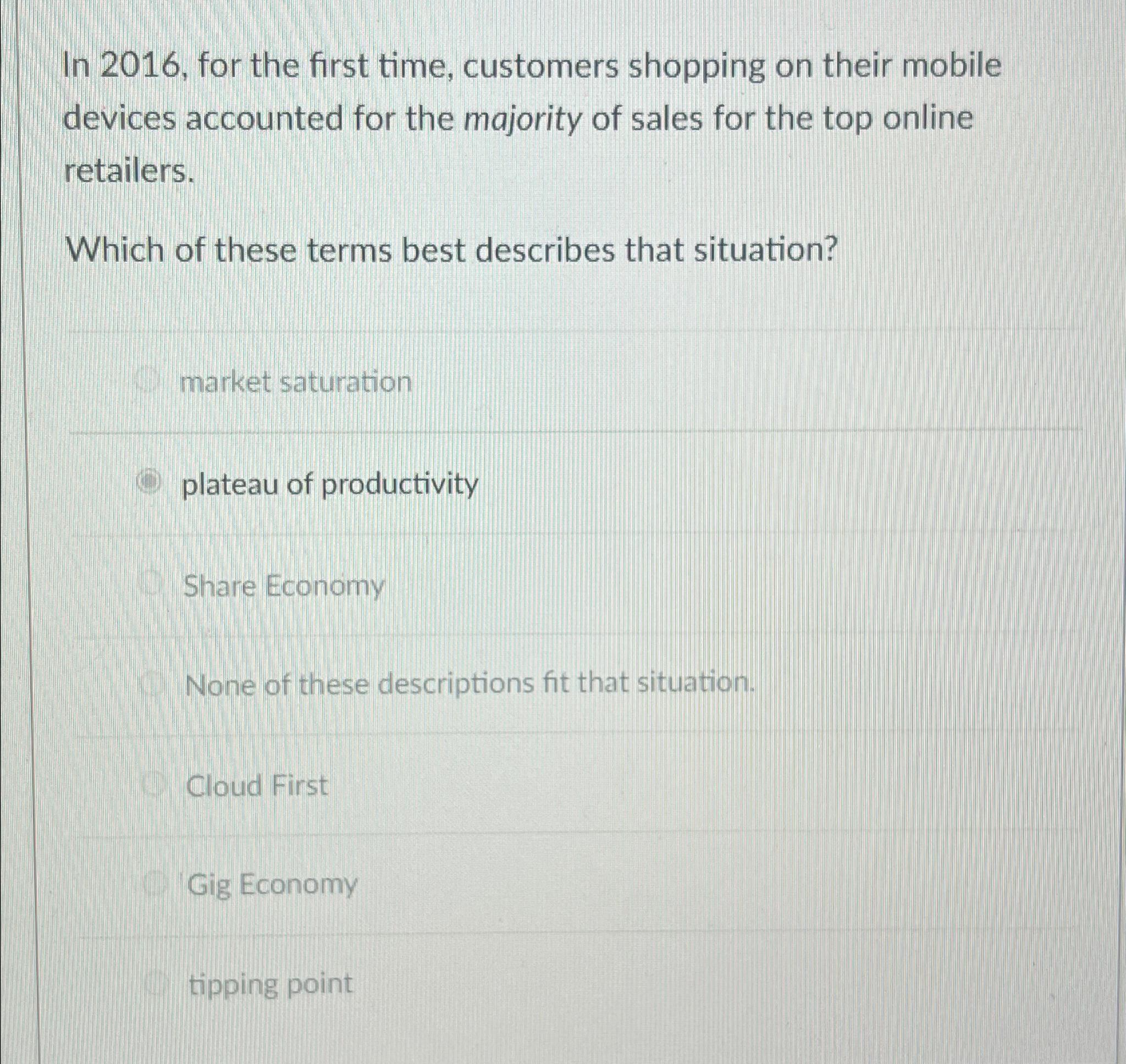  In 2016, for the first time, customers shopping on their mobile