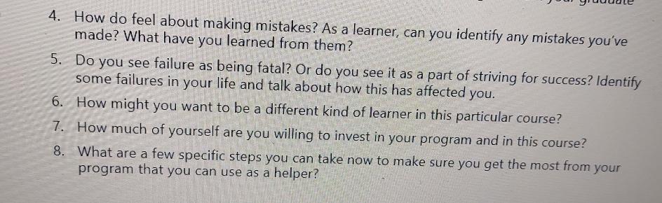  How do feel about making mistakes? As a learner, can you