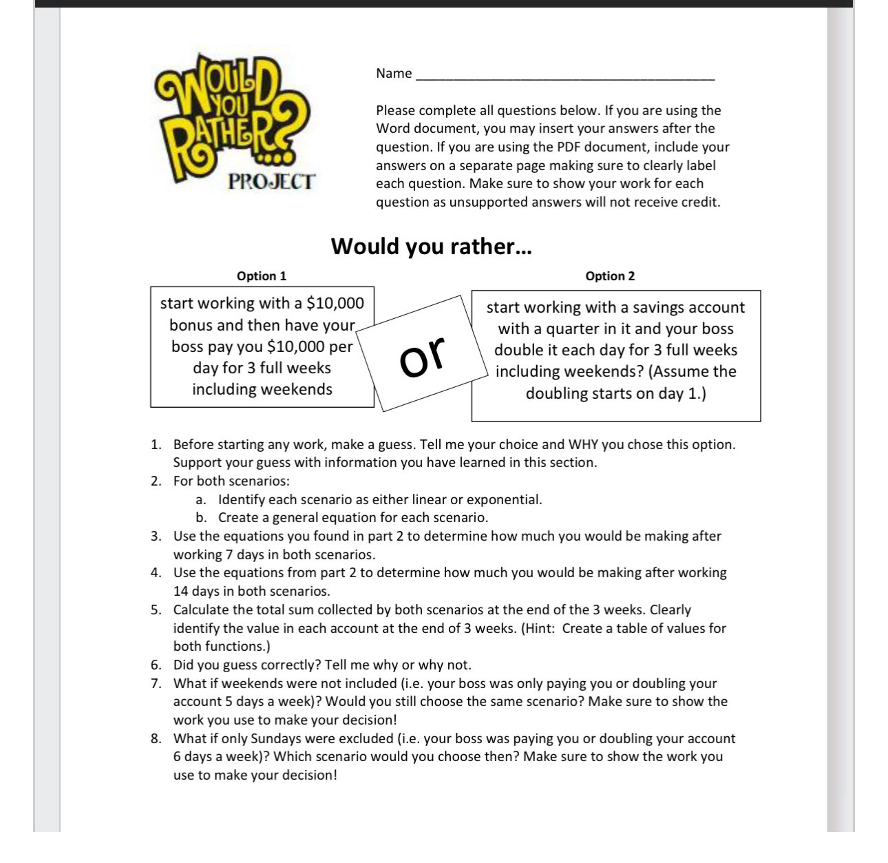  Name Please complete all questions below. If you are using the