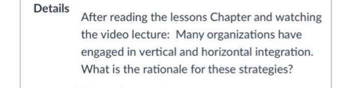 200 words After reading the lessons Chapter and watching the video lecture: