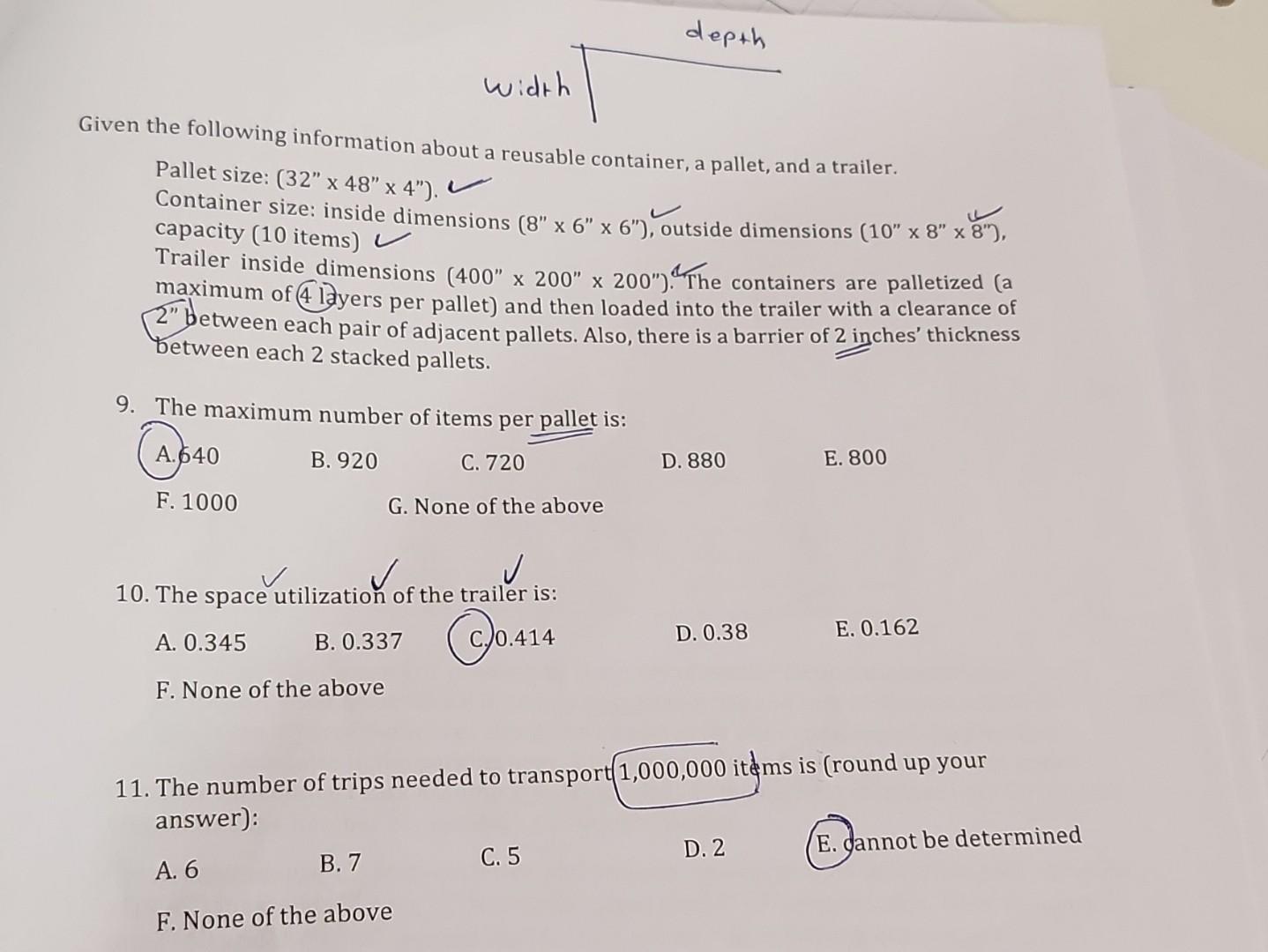  facility planning Given the following information about a reusable container, a