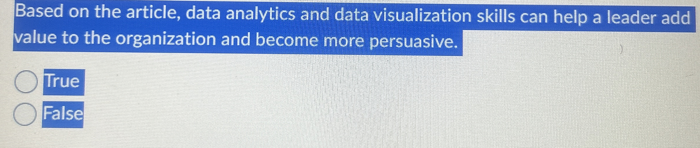  Based on the article, data analytics and data visualization skills can