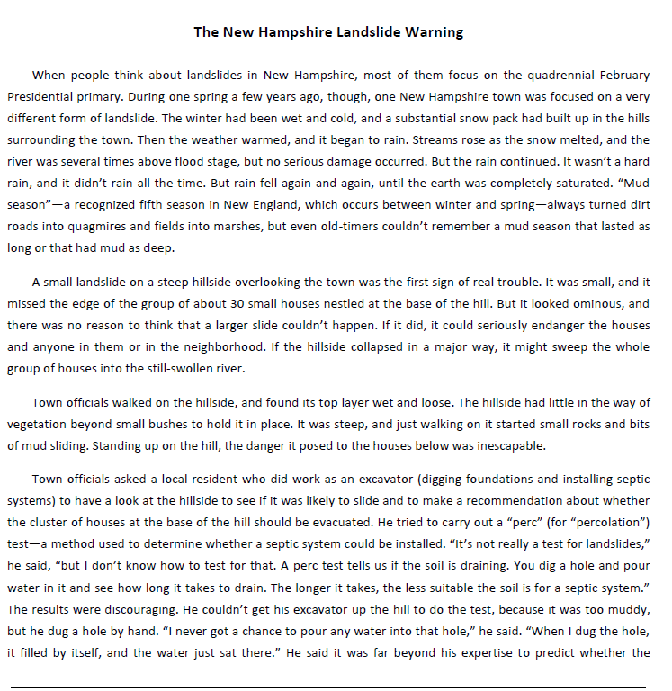 Assignment: This case describes a situation (based on actual events but disguised