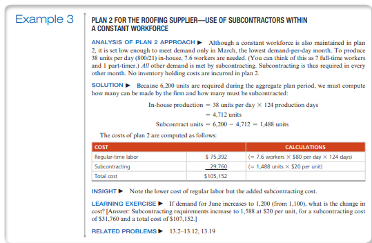 (call it plan 1) for the manufacturer described in Example 1 is