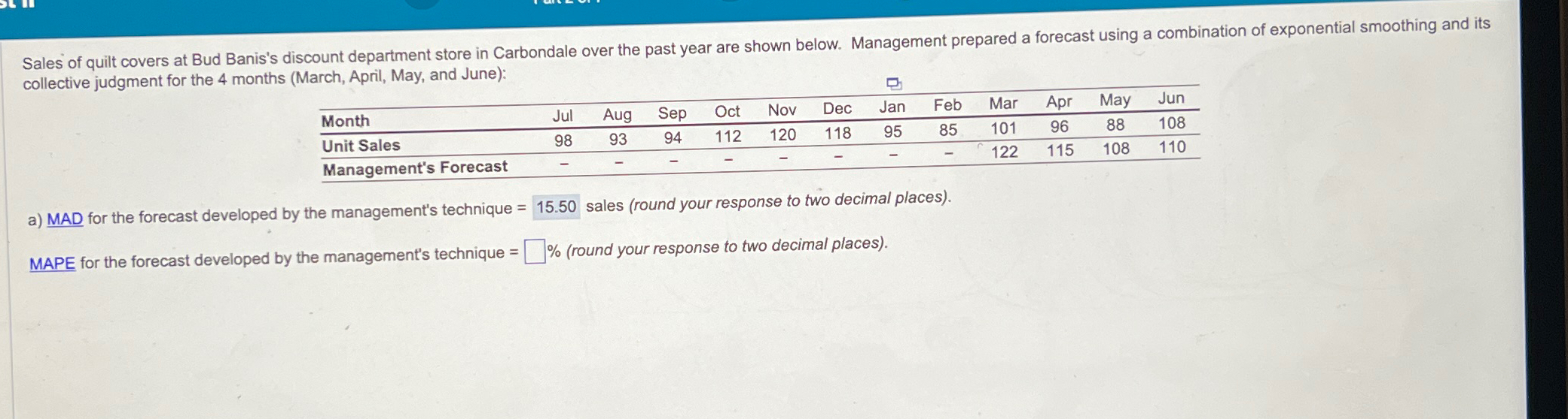  collective judgment for the 4 months (March, April, May, and June):