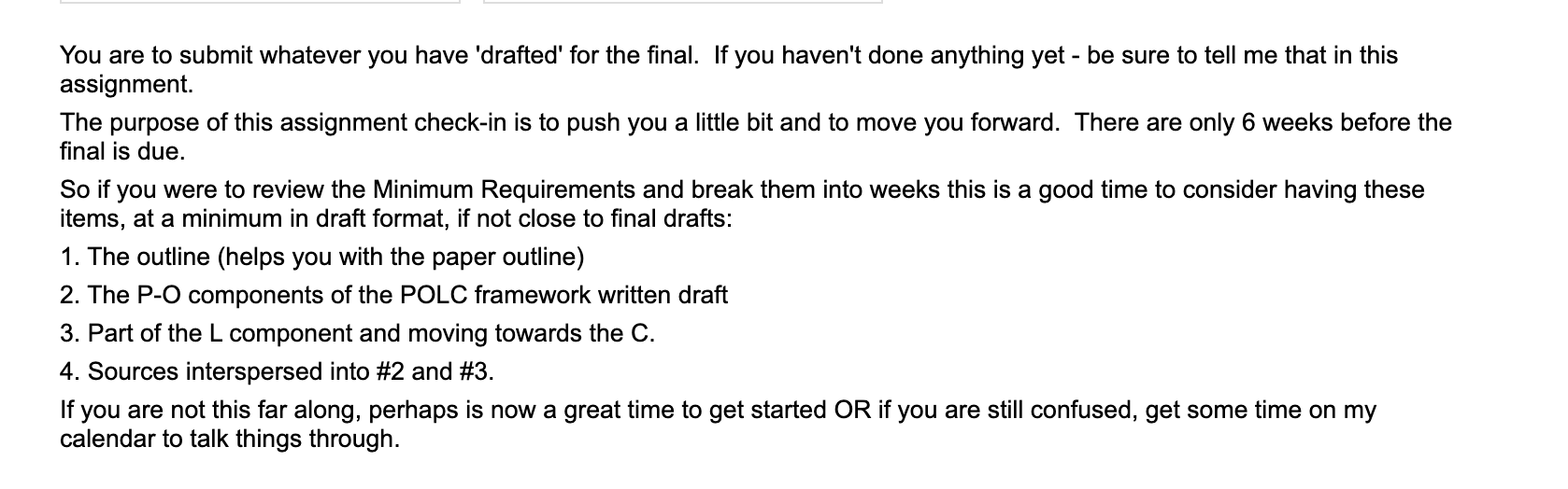 You are to submit whatever you have 'drafted' for the final.