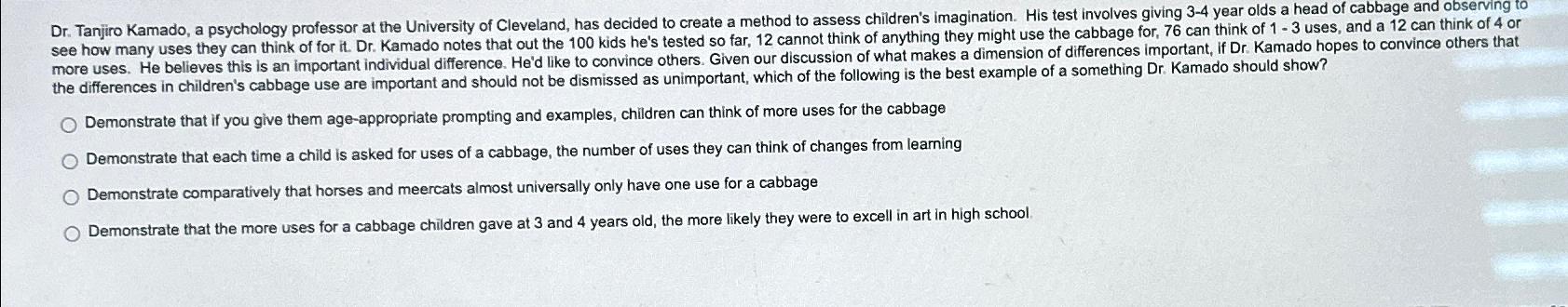  the differences in children's cabbage use are important and should not