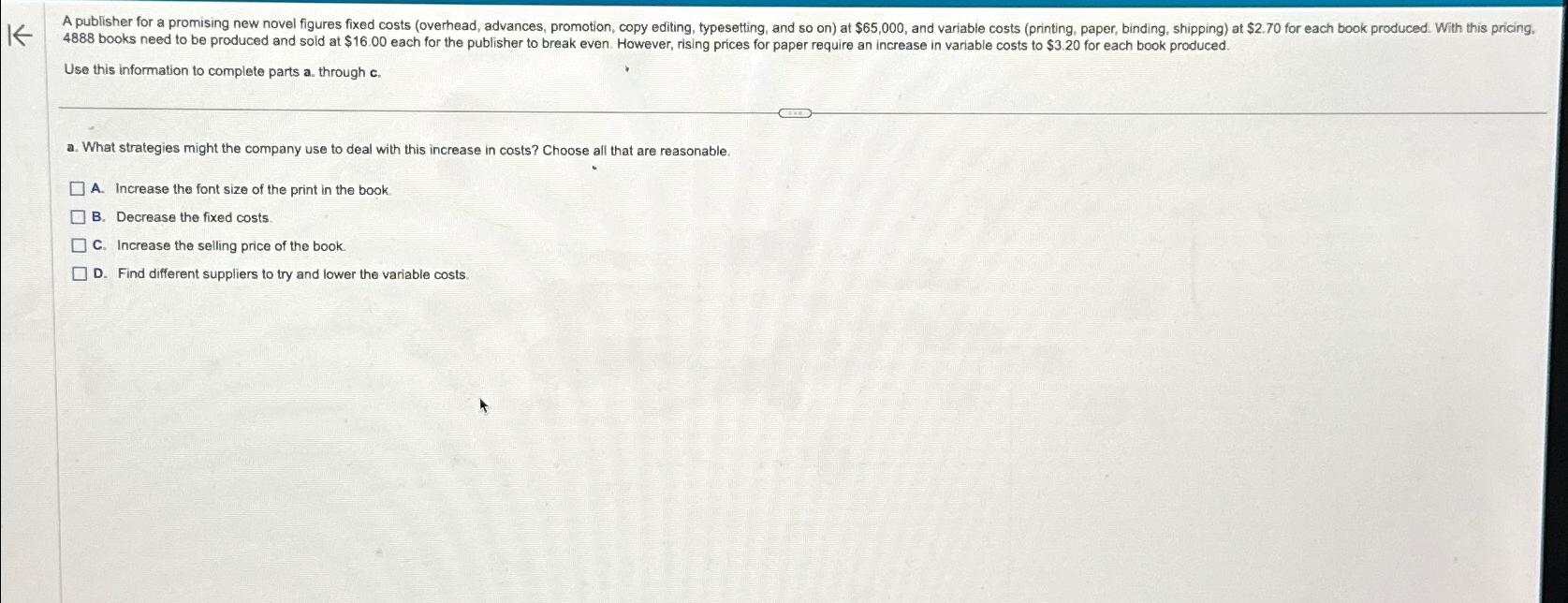  Use this information to complete parts a. through c. a. What