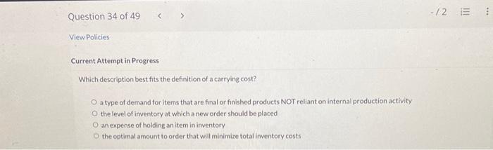  Current Attempt in Progress Which description best fits the definition of