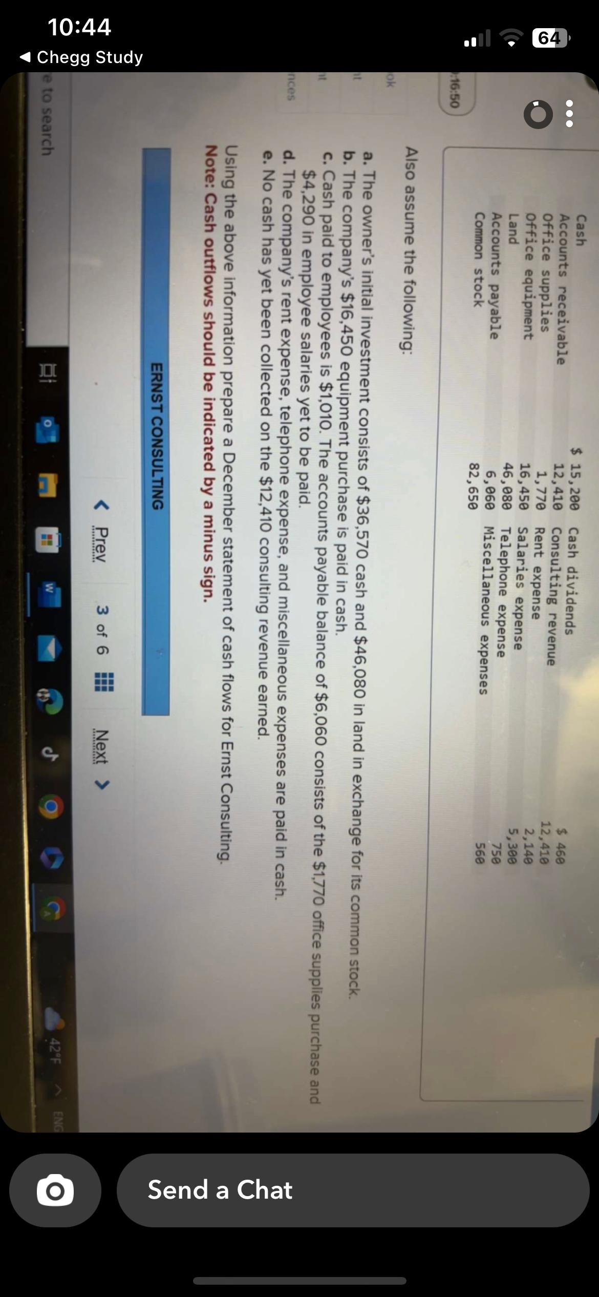  10:44 Chegg Study 64 Send a Chat 