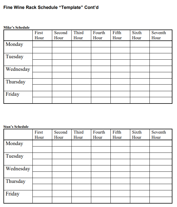 loading problem. The key to creating the schedule is understanding the procedence