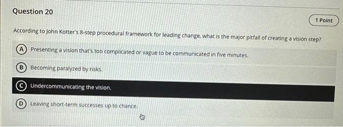 is the major pitfall of planning for and creating short-term wins step?