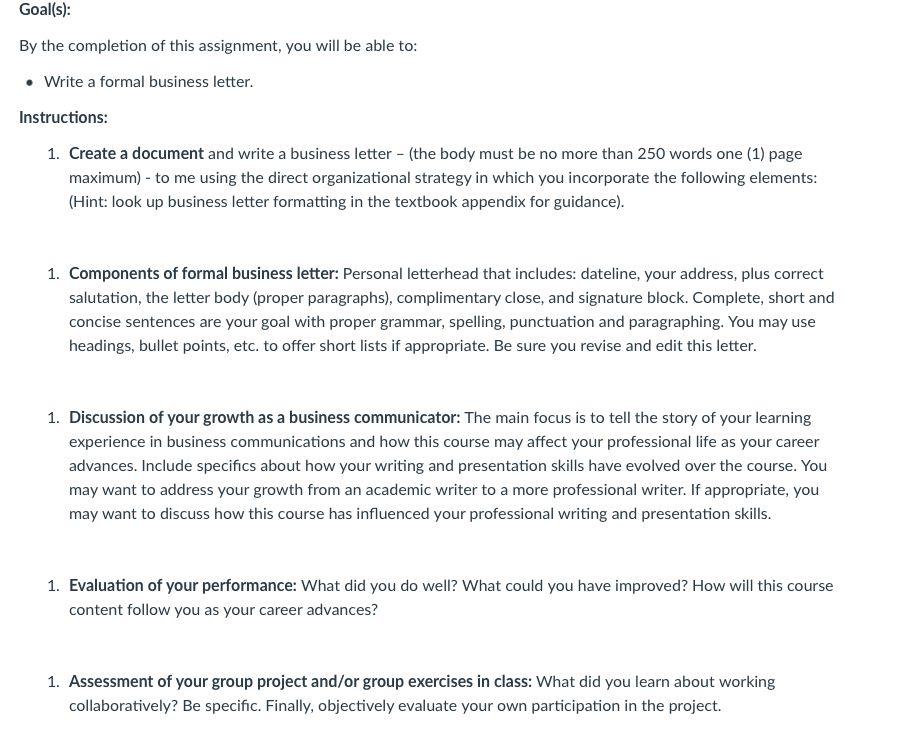  By the completion of this assignment, you will be able to: