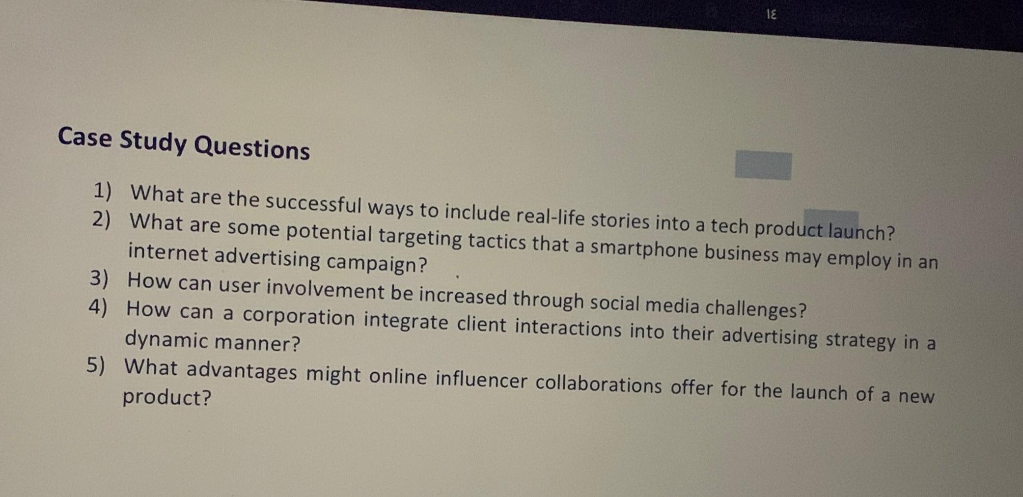  Case Study Questions What are the successful ways to include real-life