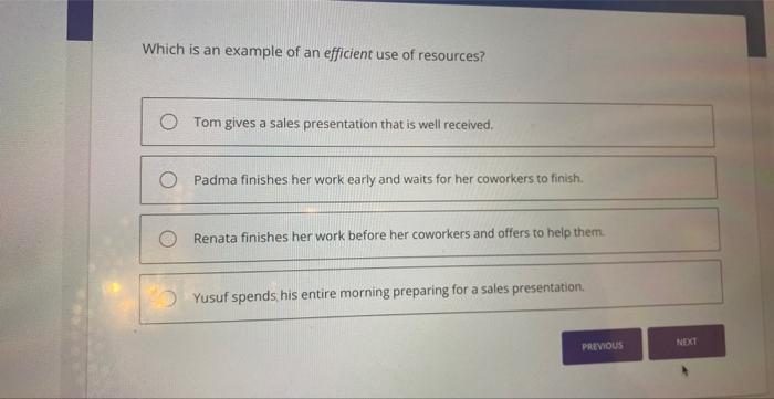 for effective use of resources. What does this mean? making sure all