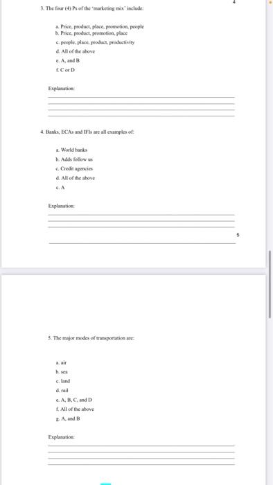 anciwer and four (t) mards far ywar 1. International trade can be