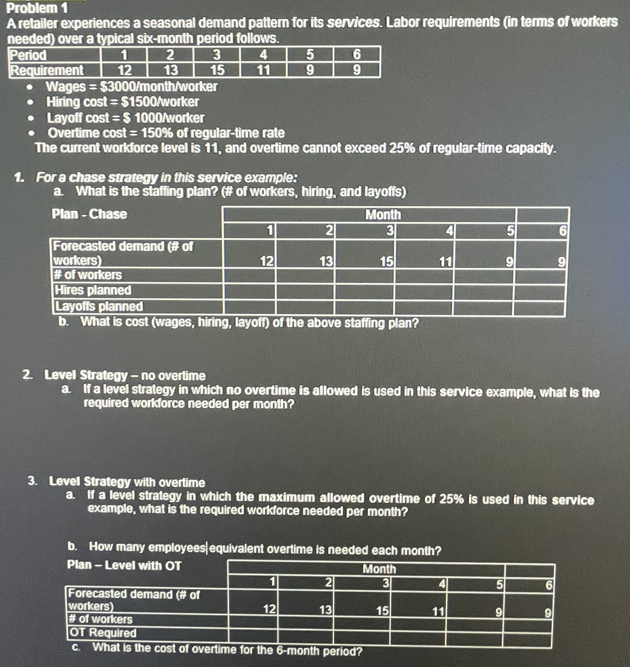  Problem 1 A retailer experiences a seasonal demand pattern for ils
