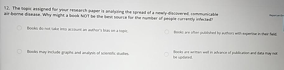  The topic assigned for your research paper is analyzing the spread