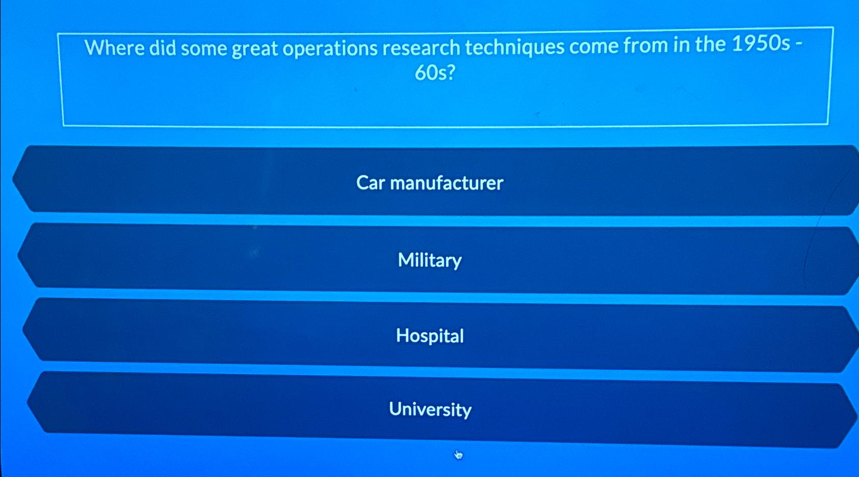  Where did some great operations research techniques come from in the