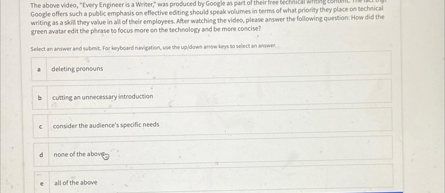  The above video, "Every Engineer is a Writer," was produced by