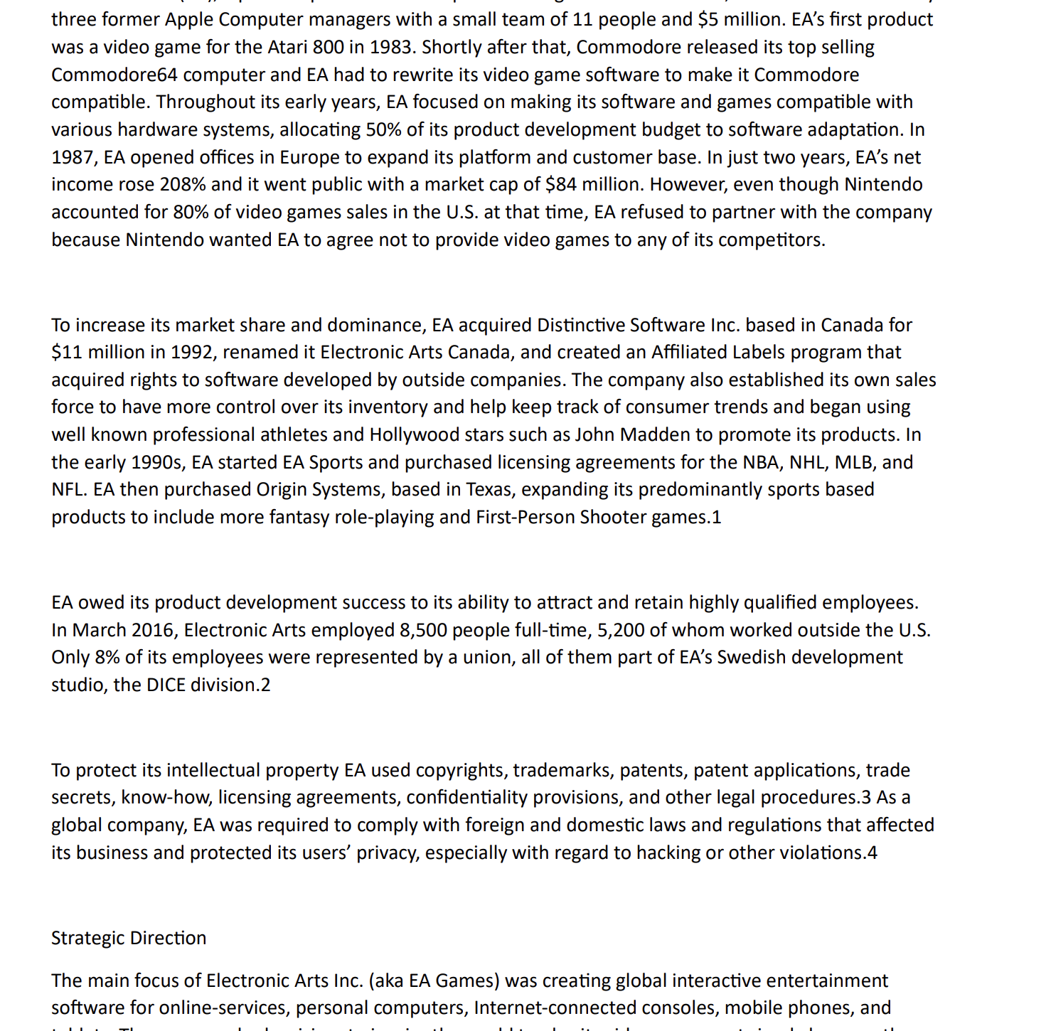  Please create a SWOT analysis. If you have the time, please