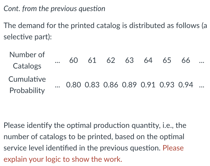 updated and printed every year. The variable production cost is $5 per