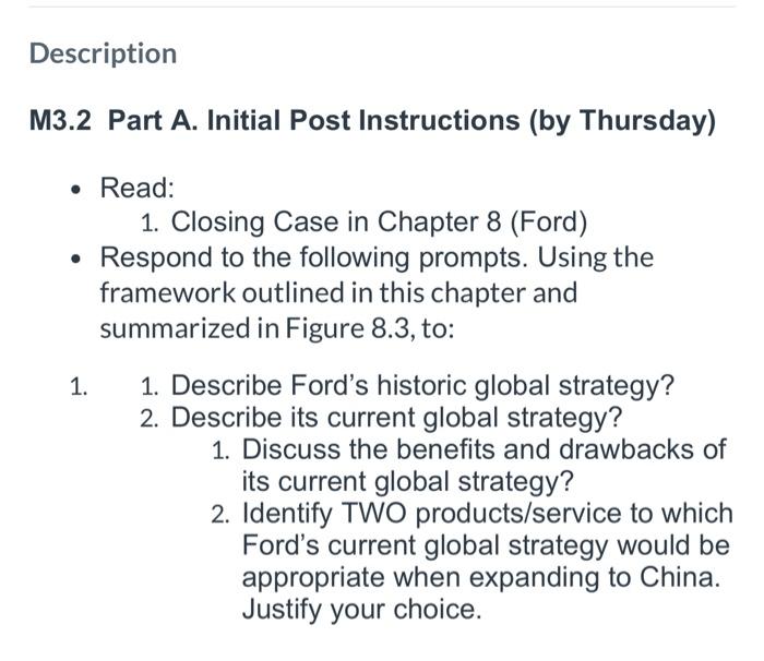  Description M3.2 Part A. Initial Post Instructions (by Thursday) - Read: