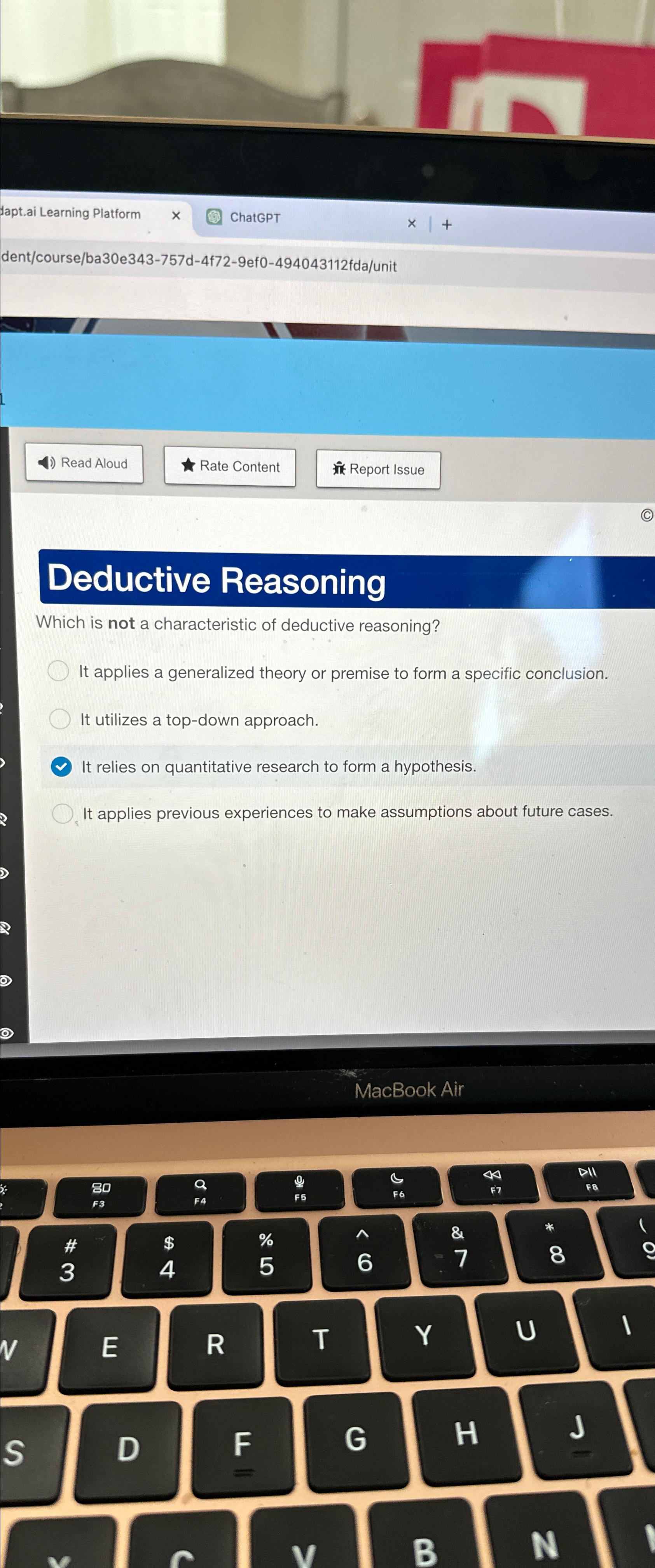  Deductive Reasoning Which is not a characteristic of deductive reasoning? It
