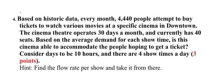  4. Based on historic data, every month, 4,440 people attempt to