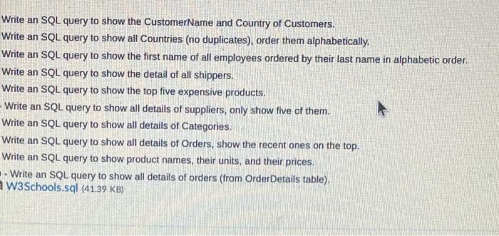 based on W3School database. You have two options: 1. You can download