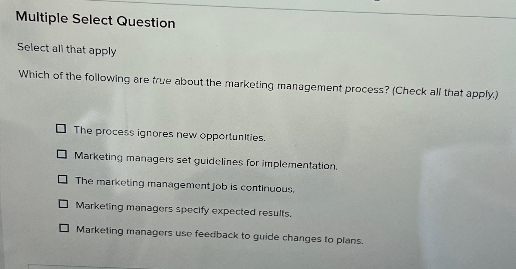  Multiple Select Question Select all that apply Which of the following