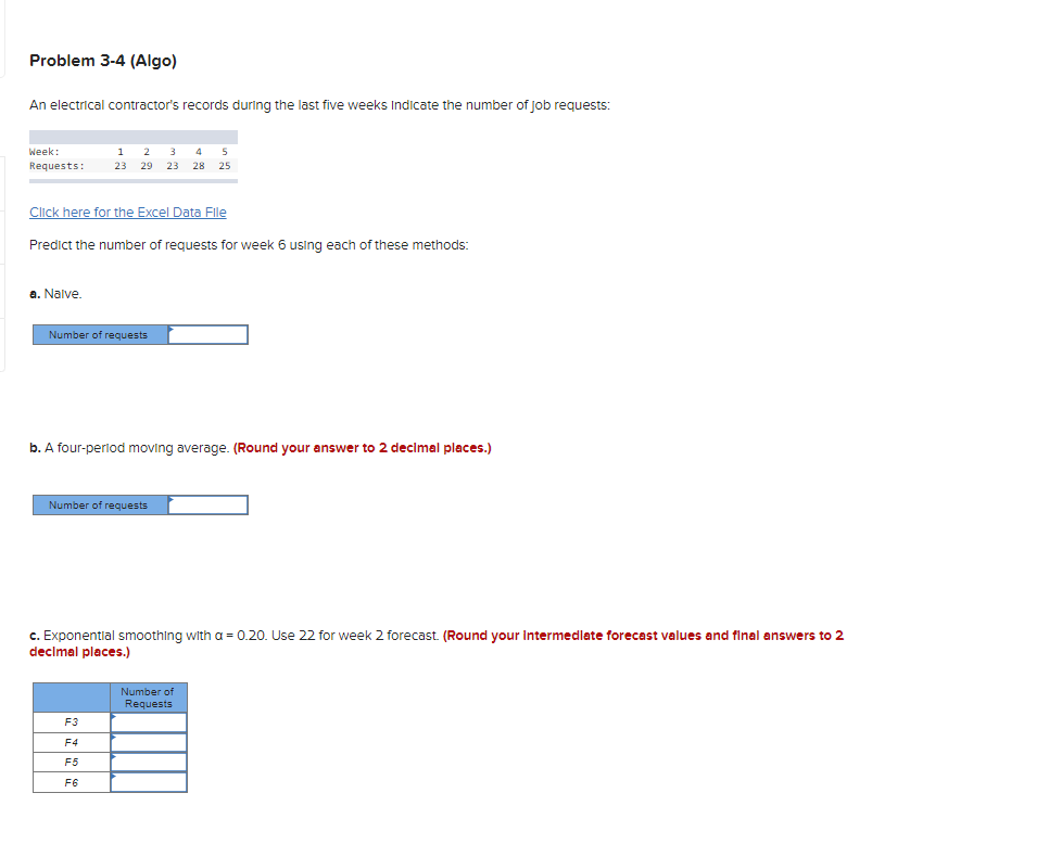 An electrical contractor's records during the last five weeks indicate the number