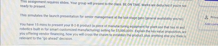  This assignment requires slides. Your group will present to the class.