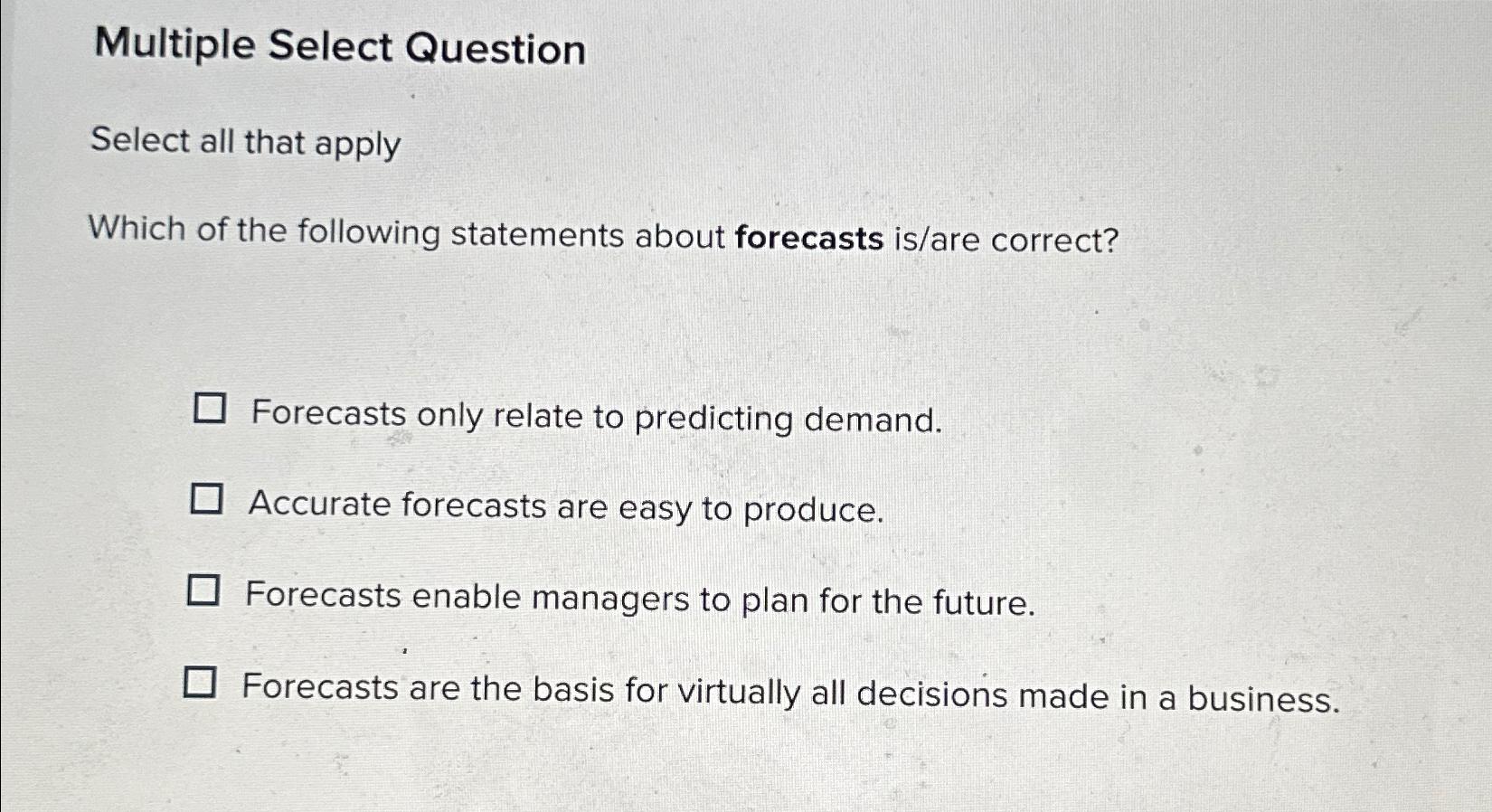  Multiple Select Question Select all that apply Which of the following