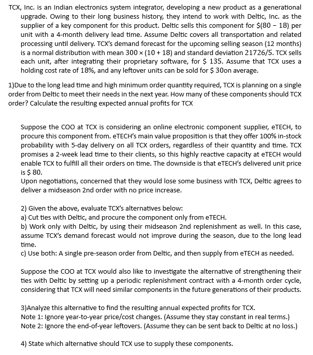  TCX, Inc. is an Indian electronics system integrator, developing a new