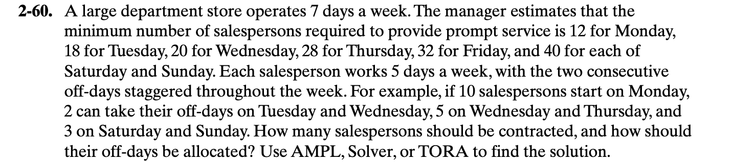 COULD YOU SOLVE IT BY USING PYTHON PuLP? -60. A large department