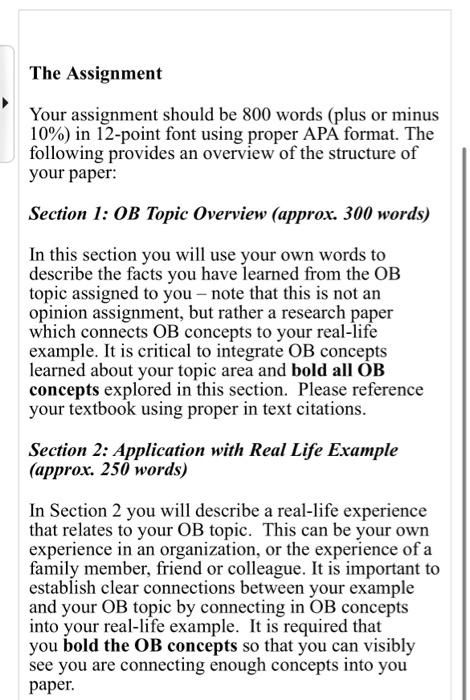Topic- JOB SATISFACTION The Assignment Your assignment should be 800 words (plus