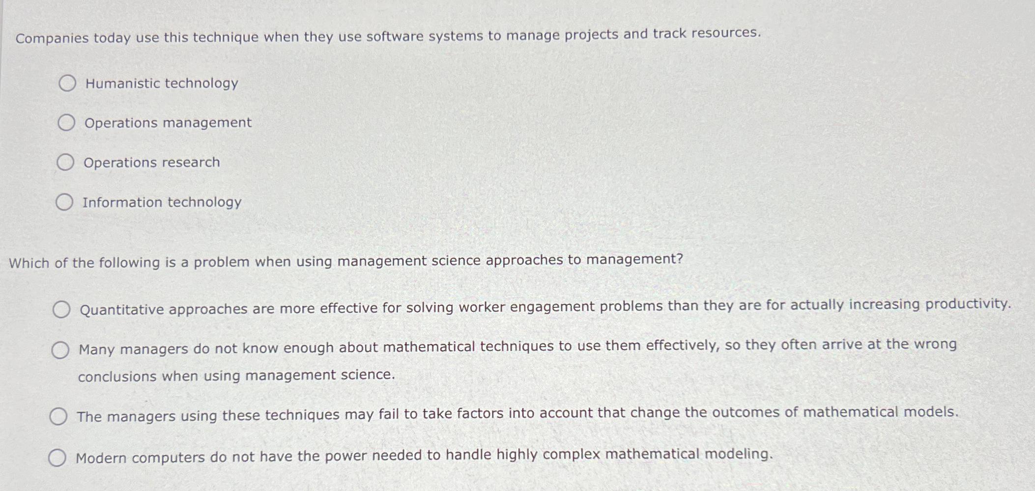  Companies today use this technique when they use software systems to