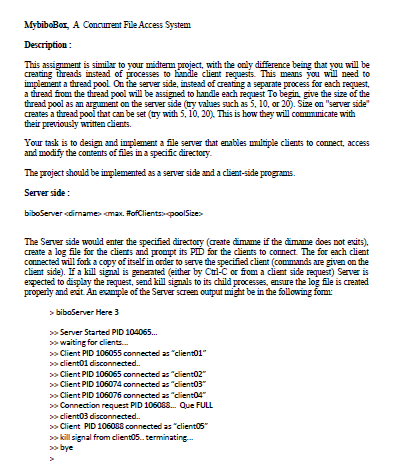 Please Can you explain what the server and client sides should do,