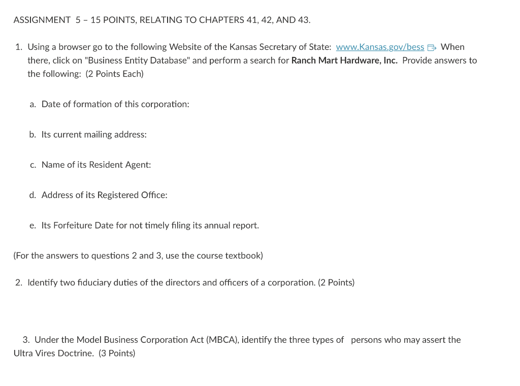  ASSIGNMENT 5 - 15 POINTS, RELATING TO CHAPTERS 41, 42, AND