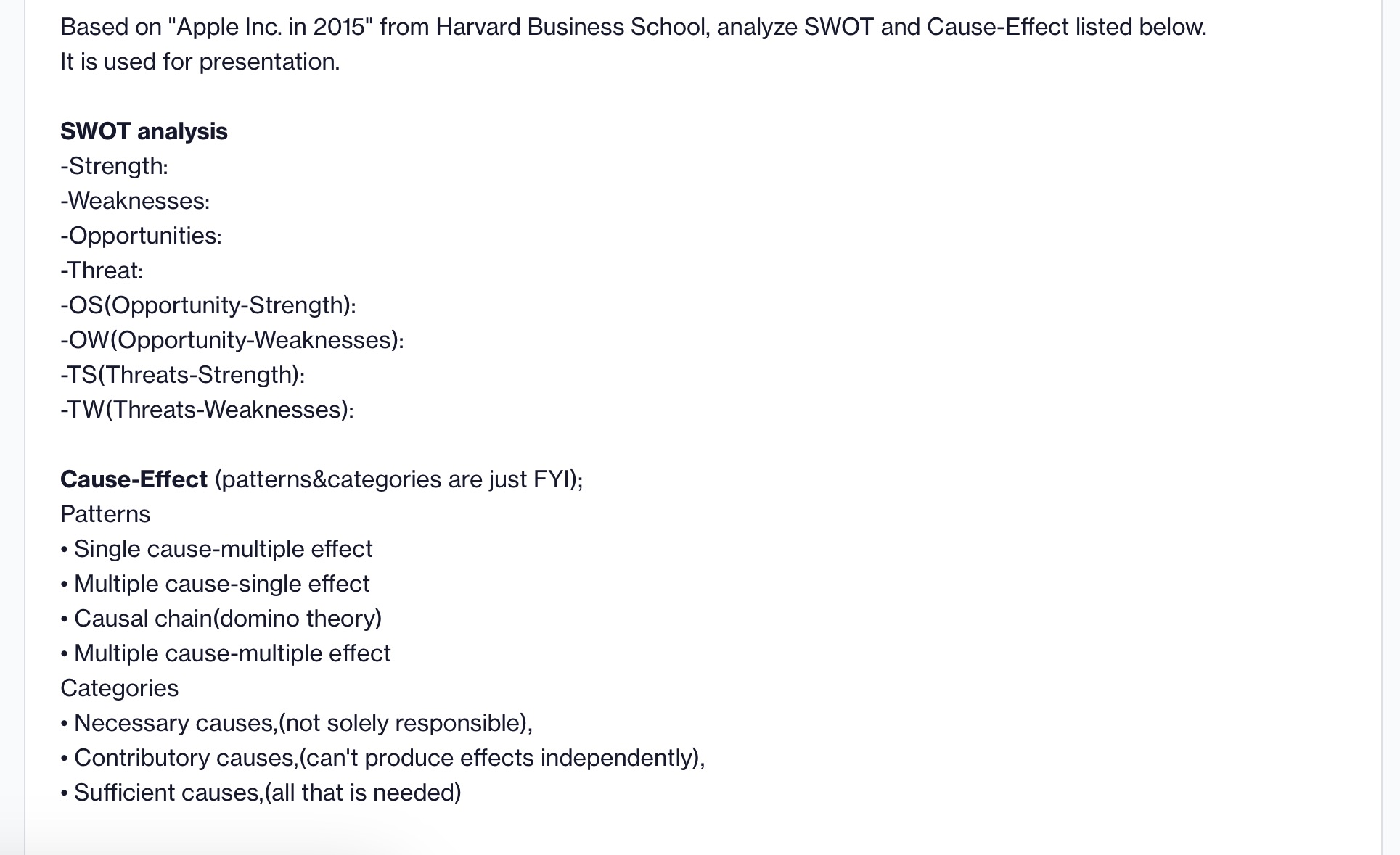  Based on "Apple Inc. in 2015" from Harvard Business School, analyze