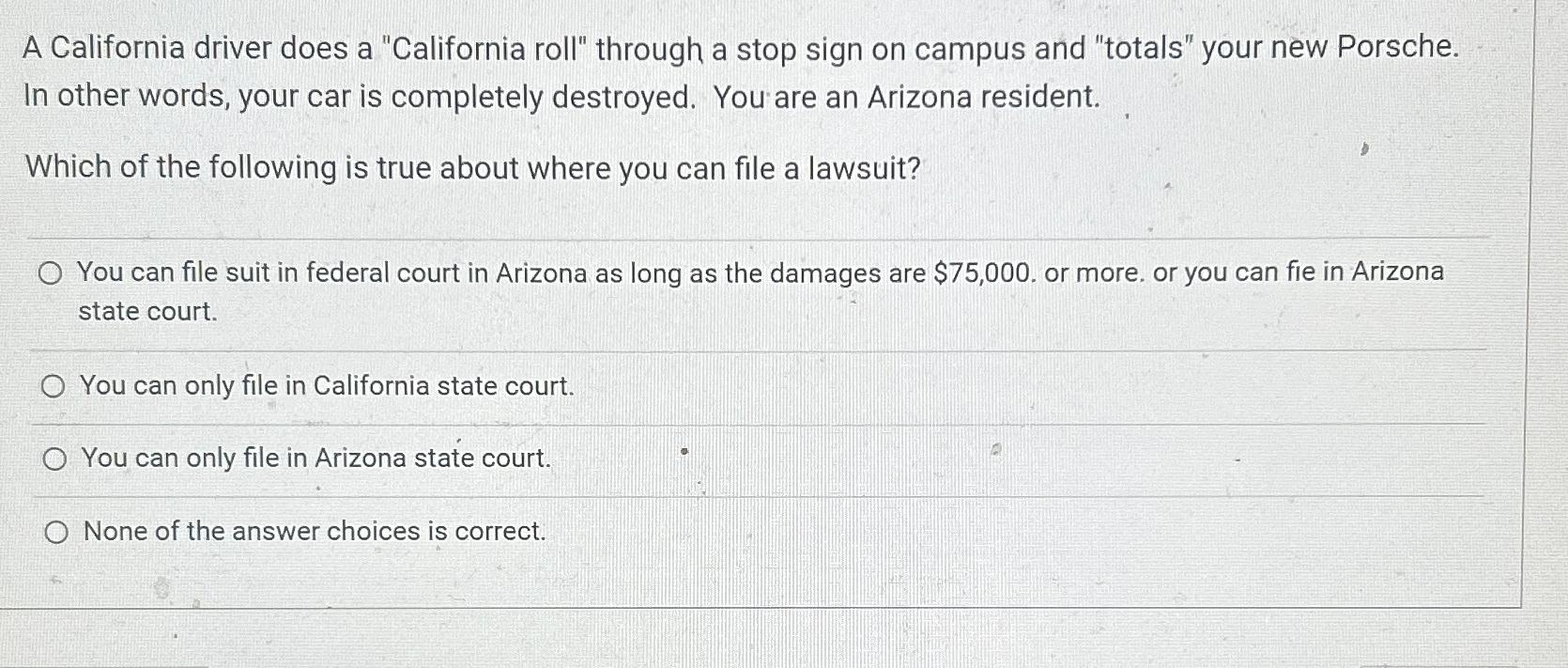  A California driver does a "California roll" through a stop sign